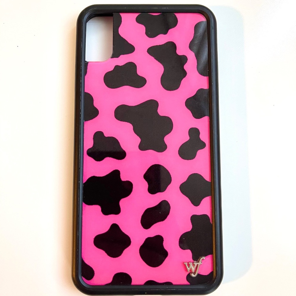 Pink Cow Print iPhone XS Max Wildflower Phone Case